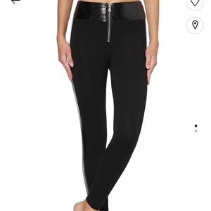 Crocodile Leather Effect Side Band Leggings